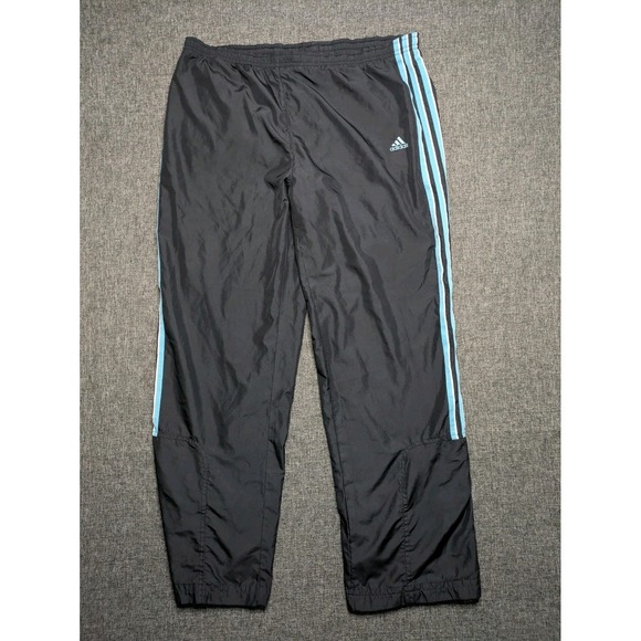 adidas Other - Adidas Track Jogger Y2K Pants Medium Men Black Baggy Striped Windbreaker Gym